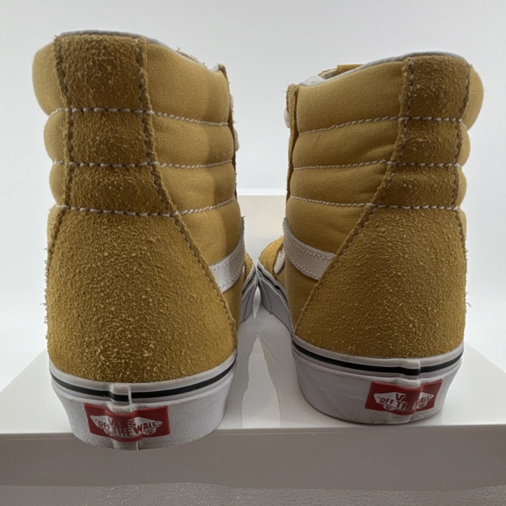 VANS Sk8 Hi High Top Skateboard Shoes Yellow Golden Brown Suede Canvas Lace Up - Picture 4 of 12